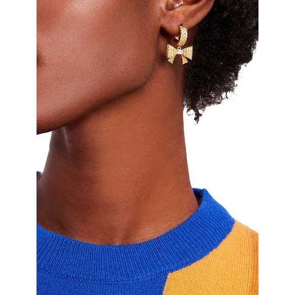 KATE SPADE Wrapped in a Bow Huggie Drop Earrings - Picture 3 of 5